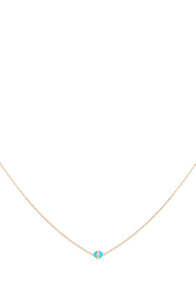 The Single Cobalt Necklace, 18k Yellow Gold, Turquoise Enamel & Diamonds